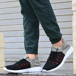 BIRDE Men Black Colourblocked Sneakers-18