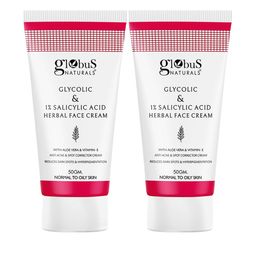 Globus naturals Set Of 2 Glycolic & 1% Salicylic Acid Herbal Face Cream - 50gm each-13