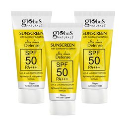 Globus naturals Ultra Sheen Set Of 3 Defense Sunscreen SPF 50 PA+++ - 50g Each-0