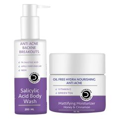 Vigini Set of Dermistry Salicylic Acid Body Wash - 200ml & Mattifying Moisturizer - 50ml-16