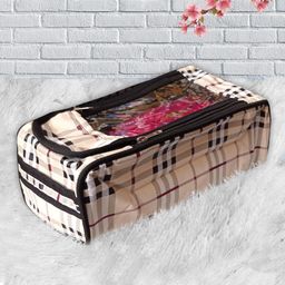 Kuber Industries Cream-Coloured & Black Checked Travel Storage Bag-26