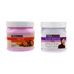 FEELHIGH Set of Fruit Face-Body Moisturiser Cream & Hair Spa Cream - 500 ml Each-15