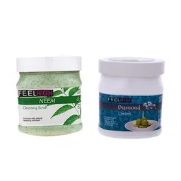 FEELHIGH Set Of 2 Neem Scrub And Diamond Cream-4