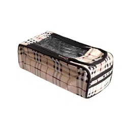 Kuber Industries Cream-Coloured & Black Checked Travel Storage Bag image 2