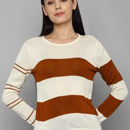 Allen Solly Woman Cream-Coloured Striped Top-image-27
