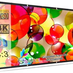 Savsol Eyelet Foldable projector Screen 7 ft. (W) x 5 ft. (H) 100" Inch Diagonal Design 04 Projector Screen (Width 213 cm x 152 cm Height)-picture-1