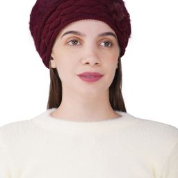 iSWEVEN Unisex Self Design Woollen Beanie-9