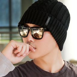 YOUSTYLO Self Design Woollen Beanie-50