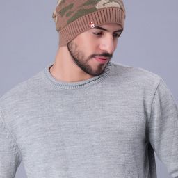 Bharatasya Men Printed Acrylic Wool Beanie-37
