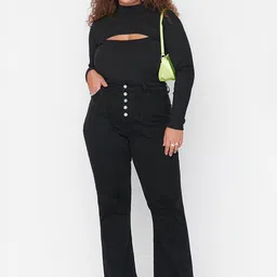 Trendyol Women Plus Size Mid-Rise Cotton Flared Jeans-image-23