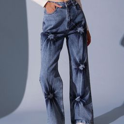 STREET 9 Women Comfort Wide Leg High-Rise Heavy Fade Jeans-image-79