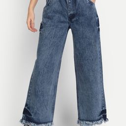 BAESD Women Jean Wide Leg Mid-Rise Heavy Fade Clean Look Cotton Jeans-picture-13