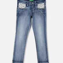 United Colors of Benetton Girls Mid-Rise Slim Fit Heavy Fade Jeans-23