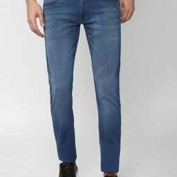Peter England Casuals Men Blue Skinny Fit Low Distress Heavy Fade Jeans-image-99