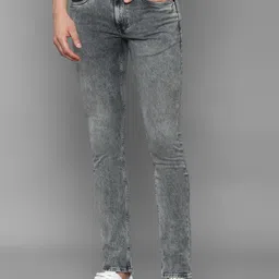 Louis Philippe Jeans Men Grey Slim Fit Low Distress Heavy Fade Jeans-image-60