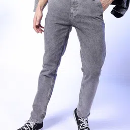 The Indian Garage Co Men Grey Slim Fit Clean Look Heavy Fade Jeans-image-52