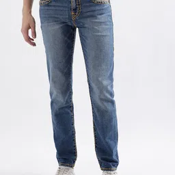 True Religion Men Super T Rocco Straight Fit Low Distress Heavy Fade Cotton Jeans-image-29
