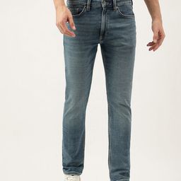 Marks & Spencer Men Blue Straight Fit Low Distress Heavy Fade Jeans-image-57