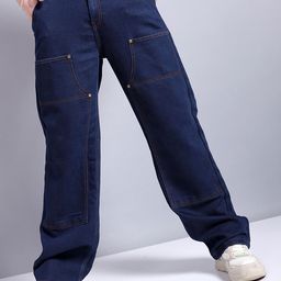 The Indian Garage Co Men Heavy Fade Mid Rise Baggy Relaxed Fit Jeans-image-29