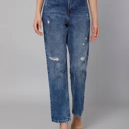 Cantabil Women Mid-Rise Low Distress Light Fade Stretchable Cotton Jeans-image-84