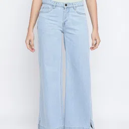 TALES & STORIES Women Flared Light Shade Cotton Jeans-image-34