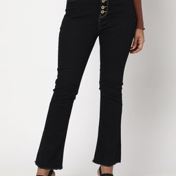 SPYKAR Women Black Elissa Flared High-Rise Jeans-image-34
