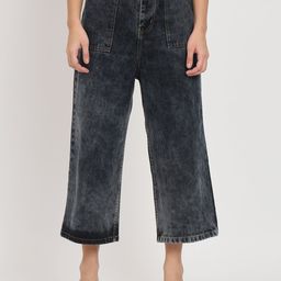 BAESD Women Heavy Fade  Jean Flared High-Rise Cotton Cropped Jeans-image-50
