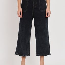 BAESD Women Black Jean Flared High-Rise Cotton Cropped Jeans-31