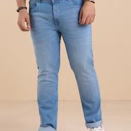 Big Hello - The Plus Life   Men Mid Rise Clean Look Light Fade Cotton Jeans-image-74