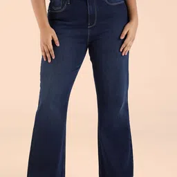Big Hello - The Plus Life Women Bootcut Low Distress Light Fade Jeans-picture-17