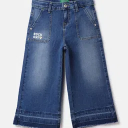 United Colors of Benetton Girls Low Distress Light Fade Stretchable Jeans-image-3