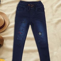 A-Okay Girls Jogger Fit High-Rise Mildly Distressed Light Fade Acid Wash Stretchable Jeans-image-85