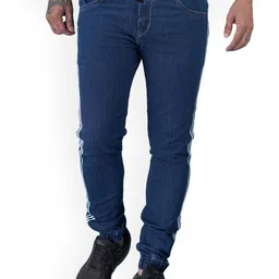 Xee Men Jean Jogger Mid Rise Side Stripes Jeans-image-20