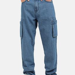Bene Kleed Men Blue Mid Rise Straight Fit Cargo Jeans-image-1