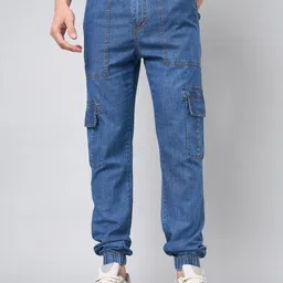 STUDIO NEXX Men Jogger Clean Look Mid Rise Cotton Cargo Jeans-picture-24