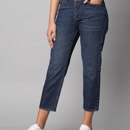 Chemistry Women Mid Rise Straight Leg Pure Cotton Whiskers Jeans-picture-28