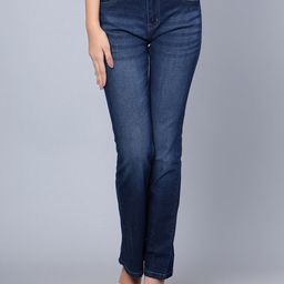 Cantabil Women Comfort Bootcut Light Fade Cotton Stretchable Jeans-picture-23