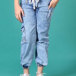 V-Mart Girls Low Distress Light Fade Stretchable Jeans-image-90