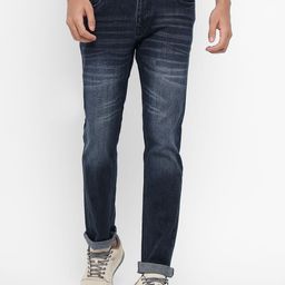 Allen Cooper Men Slim Fit Mid Rise Low Distress Light Fade Stretchable Denim Jeans-image-94