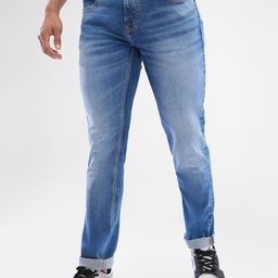 SPYKAR Men Slim Fit Low-Rise Heavy Fade Clean Look Stretchable Jeans-picture-22