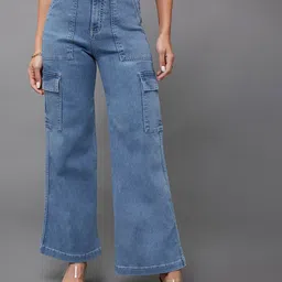 Miss Chase Women High-Rise Stretchable Wide Leg Jeans-image-76