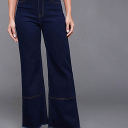 Miss Chase Women Wide Leg High-Rise Light Fade Stretchable Jeans-picture-12