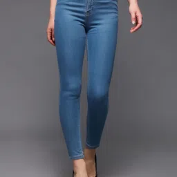 Miss Chase Go By Books Women Skinny Fit High-Rise Stretchable Cropped Denim Jeans-image-1