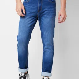 GIORDANO Men Light Fade Clean Look Stretchable Jeans-image-24