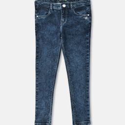 Crimsoune Club Girls Blue Mildly Distressed Light Fade Stretchable Jeans-image-35