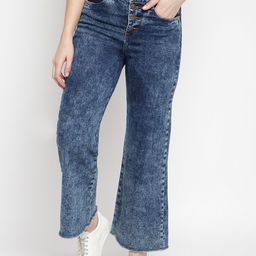 TALES & STORIES Women Flared Fit Clean Look Heavy Fade Denim Jeans-image-94