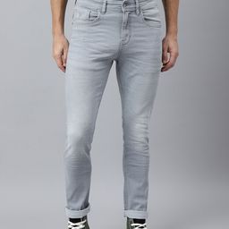 Woodland Men Grey Heavy Fade Stretchable Jeans-image-0
