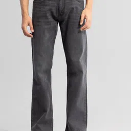 Snitch Grey Men Bootcut Slash Knee Stretchable Cotton Jeans-image-0