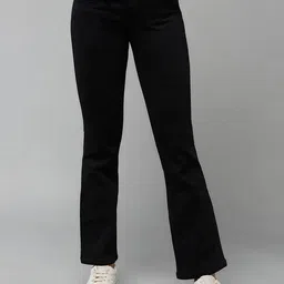 DOLCE CRUDO Never Look Back Women Black Wide Leg High-Rise Clean Look Stretchable Jeans-image-29