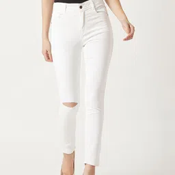 Miss Chase Smiling Bright Women Skinny Fit High-Rise Slash Knee Stretchable Jeans-image-74